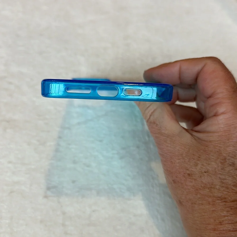 NWOT Felony Case iPhone 13 Pro Max Neon Blue Crystal Clear Phone Case